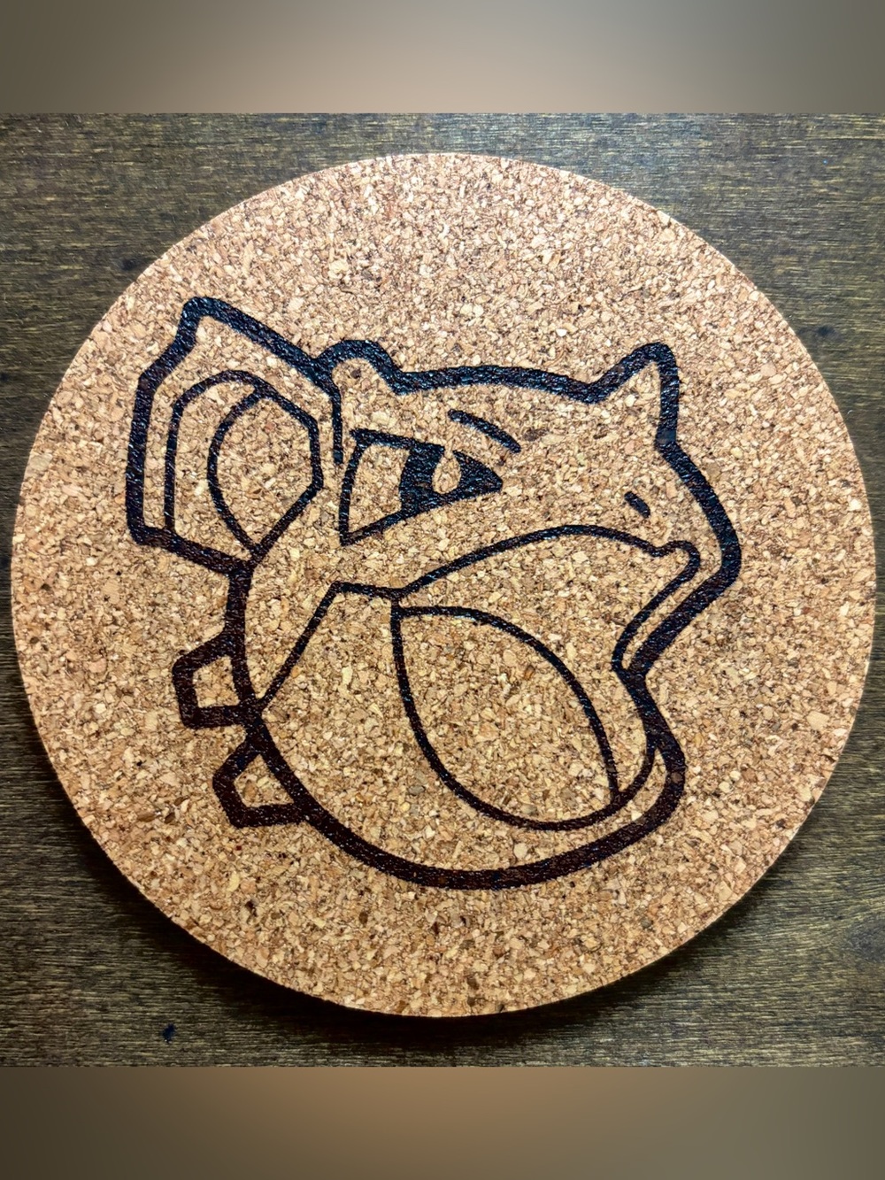 Pokemon Nidoqueen Face Laser Engraved Cork Coaster